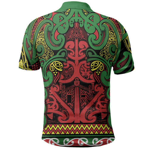 Aotearoa Iwi Ngati Hine Polo Shirt Maori Wharenui House Tribal Pattern