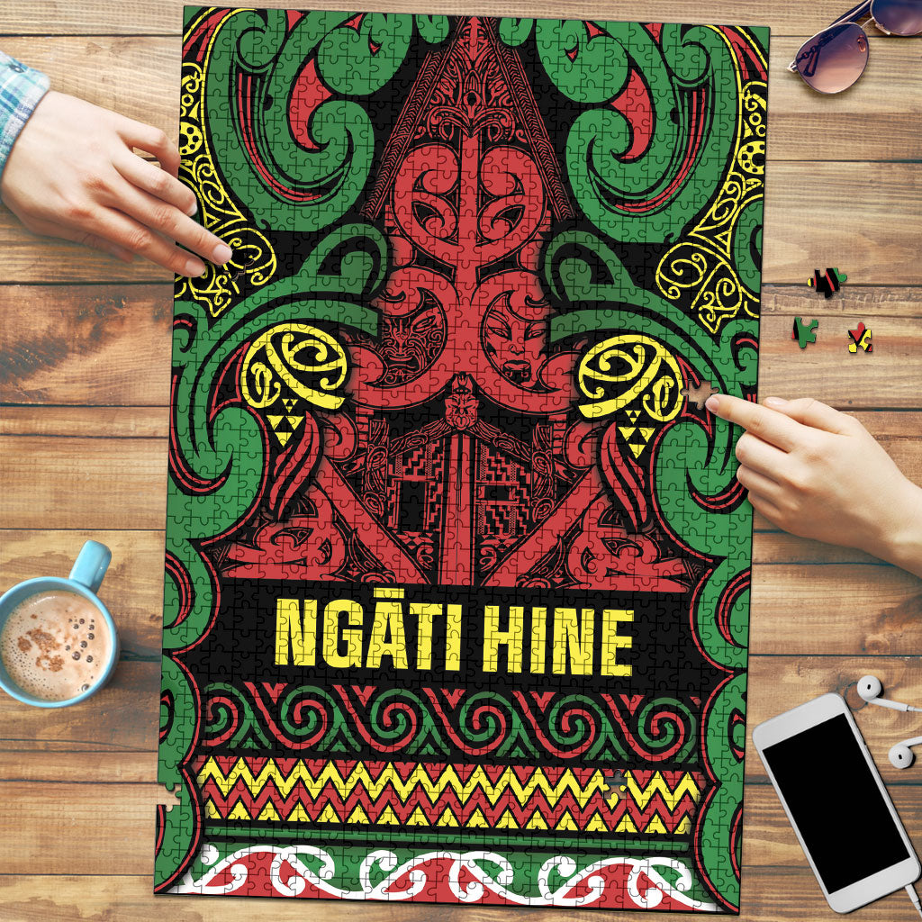 Aotearoa Iwi Ngati Hine Puzzle Maori Wharenui House Tribal Pattern