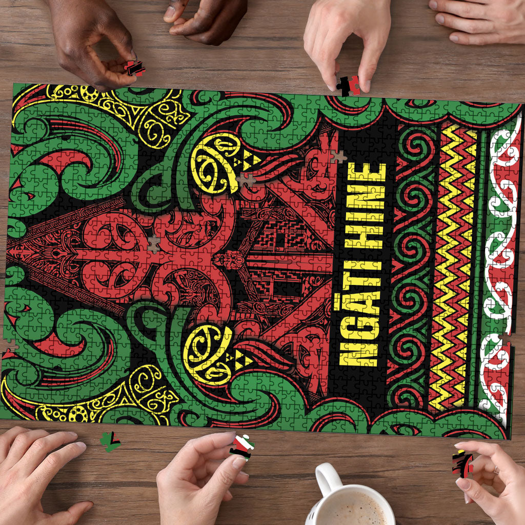 Aotearoa Iwi Ngati Hine Puzzle Maori Wharenui House Tribal Pattern