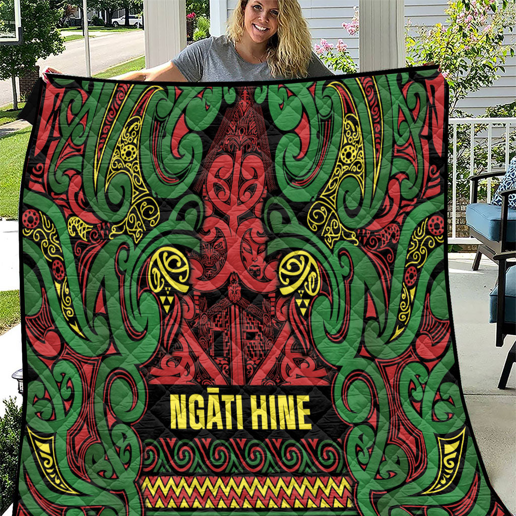 Aotearoa Iwi Ngati Hine Quilt Maori Wharenui House Tribal Pattern