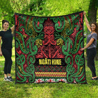 Aotearoa Iwi Ngati Hine Quilt Maori Wharenui House Tribal Pattern