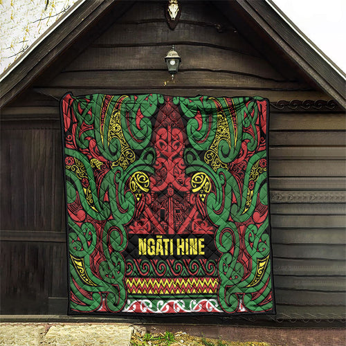 Aotearoa Iwi Ngati Hine Quilt Maori Wharenui House Tribal Pattern