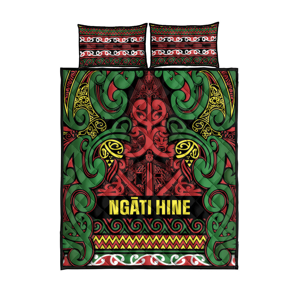 Aotearoa Iwi Ngati Hine Quilt Bed Set Maori Wharenui House Tribal Pattern