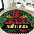 Aotearoa Iwi Ngati Hine Round Carpet Maori Wharenui House Tribal Pattern