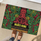 Aotearoa Iwi Ngati Hine Rubber Doormat Maori Wharenui House Tribal Pattern