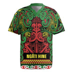 Aotearoa Iwi Ngati Hine Rugby Jersey Maori Wharenui House Tribal Pattern