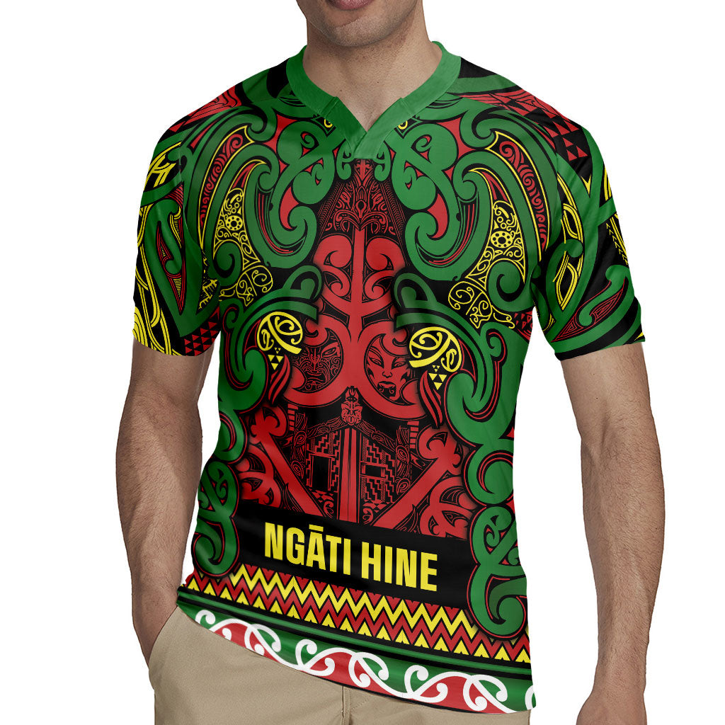 Aotearoa Iwi Ngati Hine Rugby Jersey Maori Wharenui House Tribal Pattern
