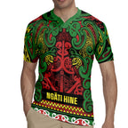 Aotearoa Iwi Ngati Hine Rugby Jersey Maori Wharenui House Tribal Pattern