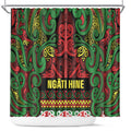 Aotearoa Iwi Ngati Hine Shower Curtain Maori Wharenui House Tribal Pattern