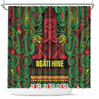 Aotearoa Iwi Ngati Hine Shower Curtain Maori Wharenui House Tribal Pattern