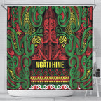 Aotearoa Iwi Ngati Hine Shower Curtain Maori Wharenui House Tribal Pattern