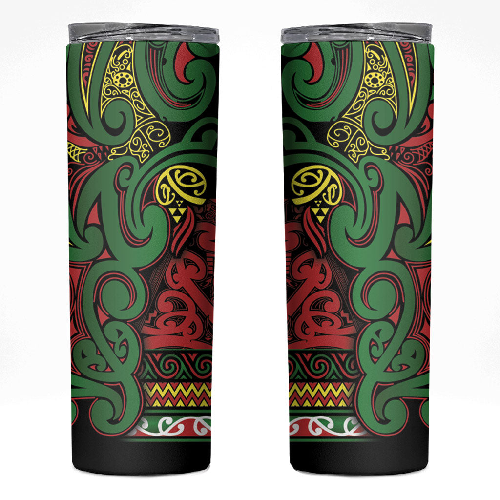Aotearoa Iwi Ngati Hine Skinny Tumbler Maori Wharenui House Tribal Pattern