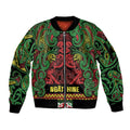 Aotearoa Iwi Ngati Hine Sleeve Zip Bomber Jacket Maori Wharenui House Tribal Pattern