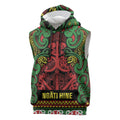 Aotearoa Iwi Ngati Hine Sleeveless Hoodie Maori Wharenui House Tribal Pattern