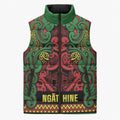 Aotearoa Iwi Ngati Hine Sleeveless Puffer Jacket Maori Wharenui House Tribal Pattern