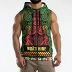 Aotearoa Iwi Ngati Hine Sleeveless Zip Hoodie Maori Wharenui House Tribal Pattern