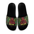 Aotearoa Iwi Ngati Hine Slide Sandals Maori Wharenui House Tribal Pattern