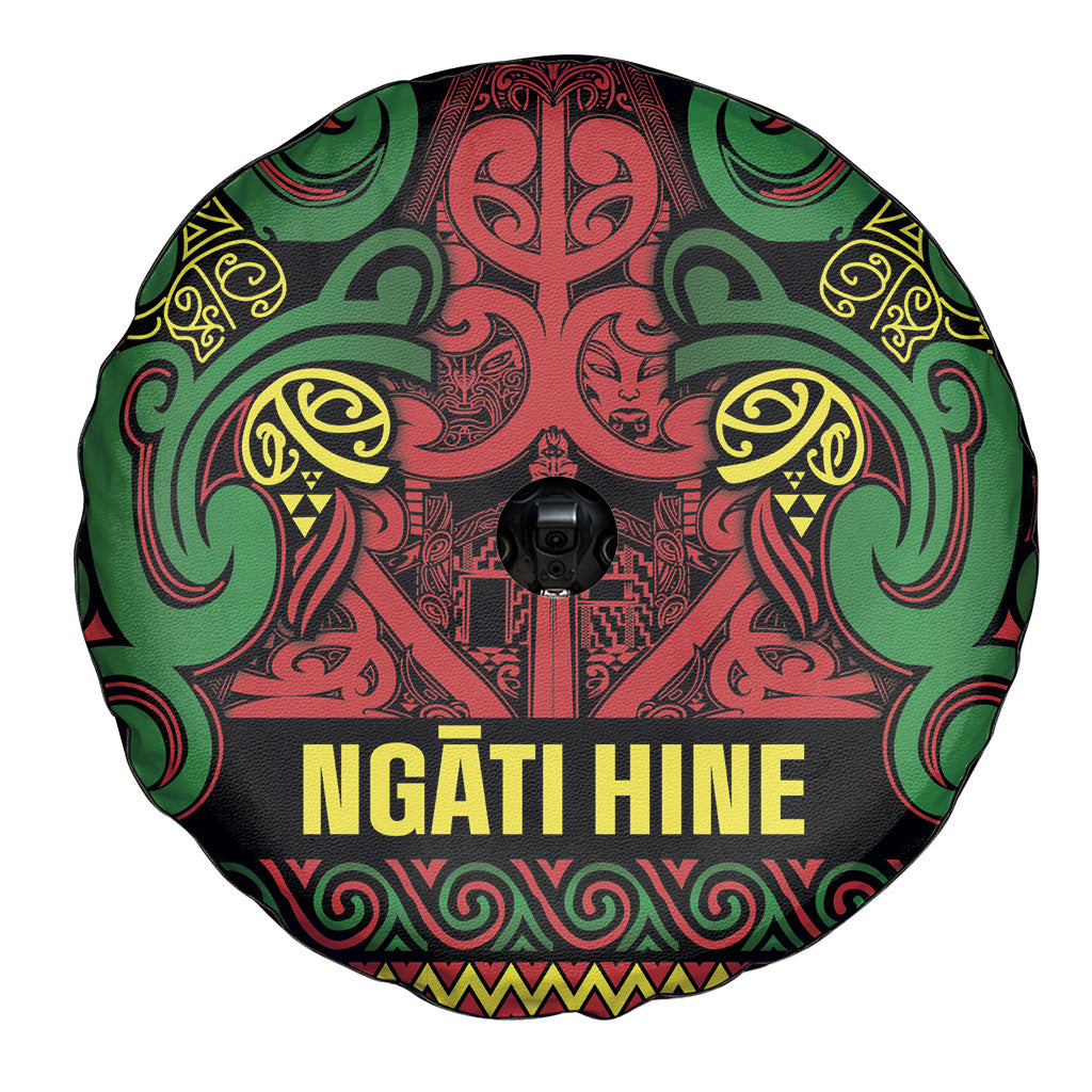 Aotearoa Iwi Ngati Hine Spare Tire Cover Maori Wharenui House Tribal Pattern