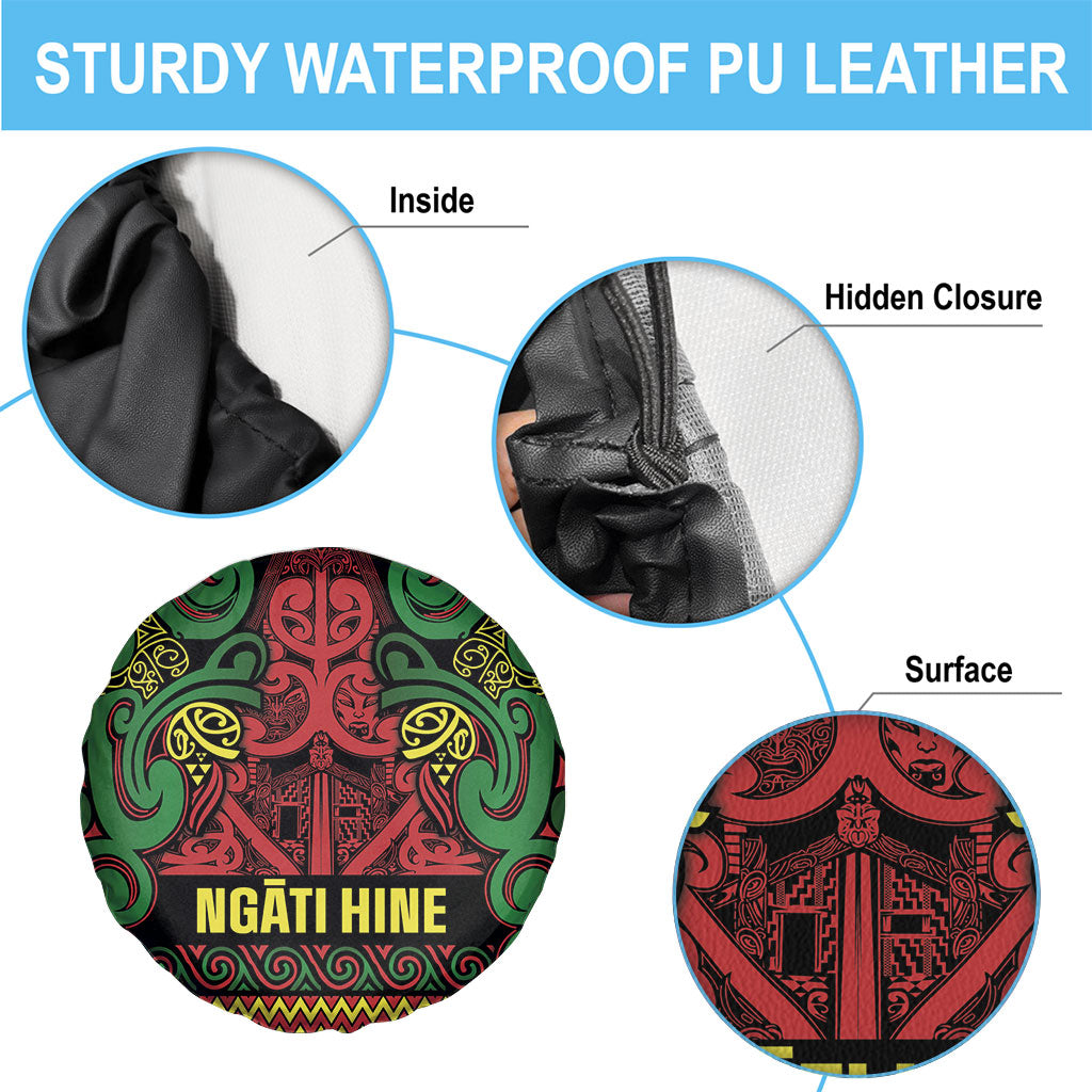 Aotearoa Iwi Ngati Hine Spare Tire Cover Maori Wharenui House Tribal Pattern