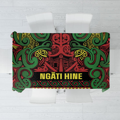 Aotearoa Iwi Ngati Hine Tablecloth Maori Wharenui House Tribal Pattern