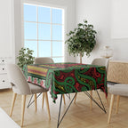 Aotearoa Iwi Ngati Hine Tablecloth Maori Wharenui House Tribal Pattern