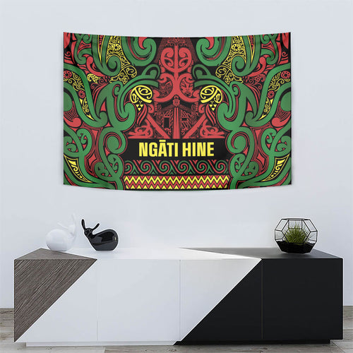 Aotearoa Iwi Ngati Hine Tapestry Maori Wharenui House Tribal Pattern