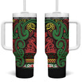 Aotearoa Iwi Ngati Hine Tumbler With Handle Maori Wharenui House Tribal Pattern