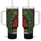 Aotearoa Iwi Ngati Hine Tumbler With Handle Maori Wharenui House Tribal Pattern