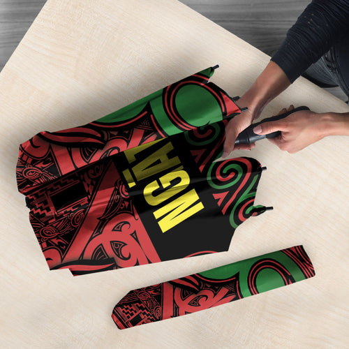Aotearoa Iwi Ngati Hine Umbrella Maori Wharenui House Tribal Pattern