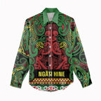 Aotearoa Iwi Ngati Hine Women Casual Shirt Maori Wharenui House Tribal Pattern