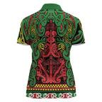 Aotearoa Iwi Ngati Hine Women Polo Shirt Maori Wharenui House Tribal Pattern