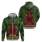 Aotearoa Iwi Ngati Hine Zip Hoodie Maori Wharenui House Tribal Pattern