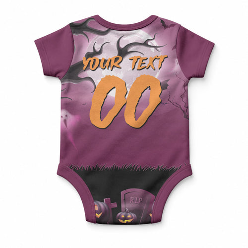 Custom Halloween Brisbane Broncos Baby Onesie Spooky Australia Mascot Rugby