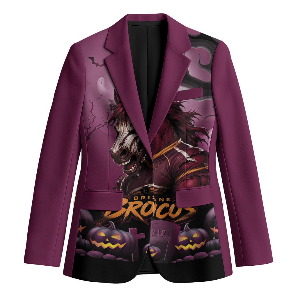Custom Halloween Brisbane Broncos Blazer Spooky Australia Mascot Rugby