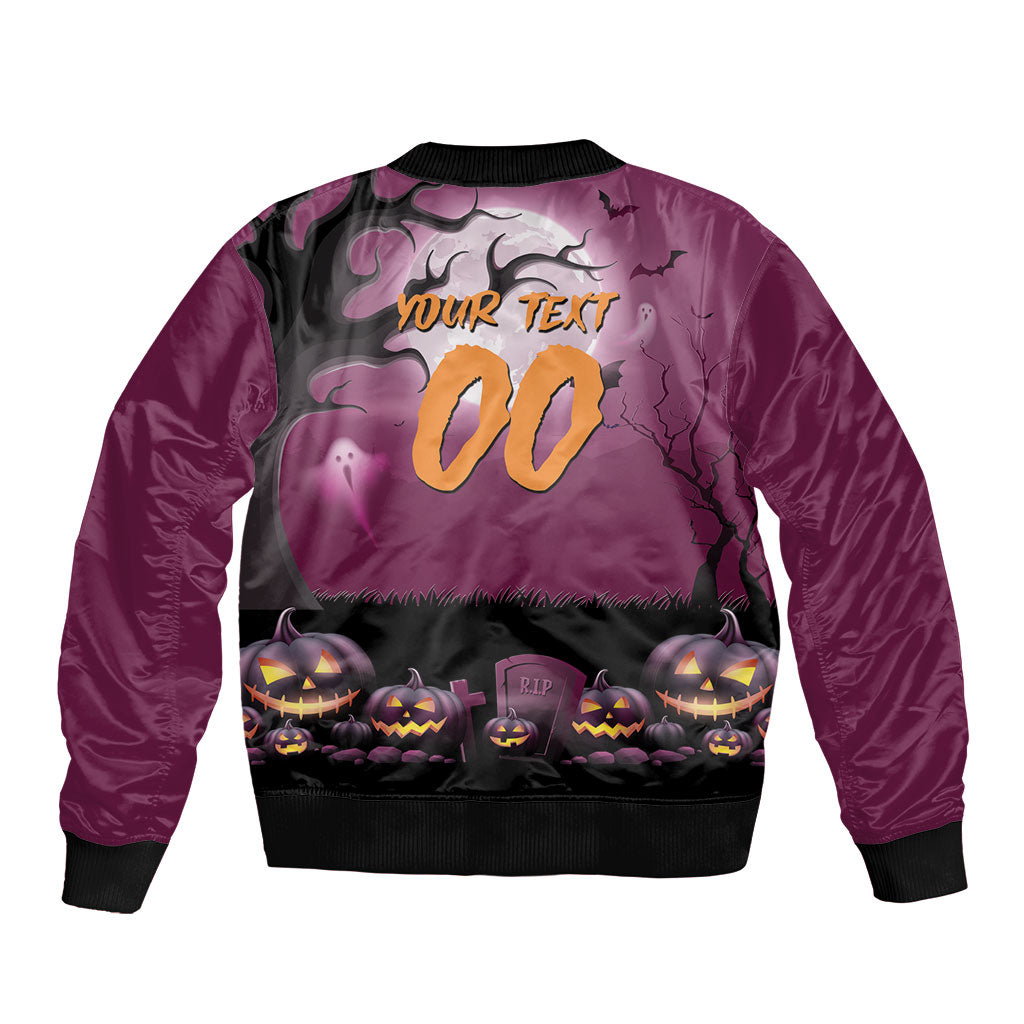 Custom Halloween Brisbane Broncos Bomber Jacket Spooky Australia Mascot Rugby