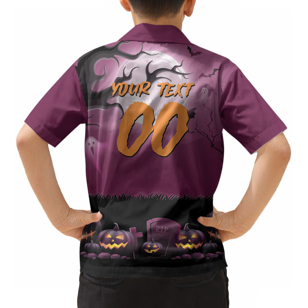 Custom Halloween Brisbane Broncos Kid Hawaiian Shirt Spooky Australia Mascot Rugby