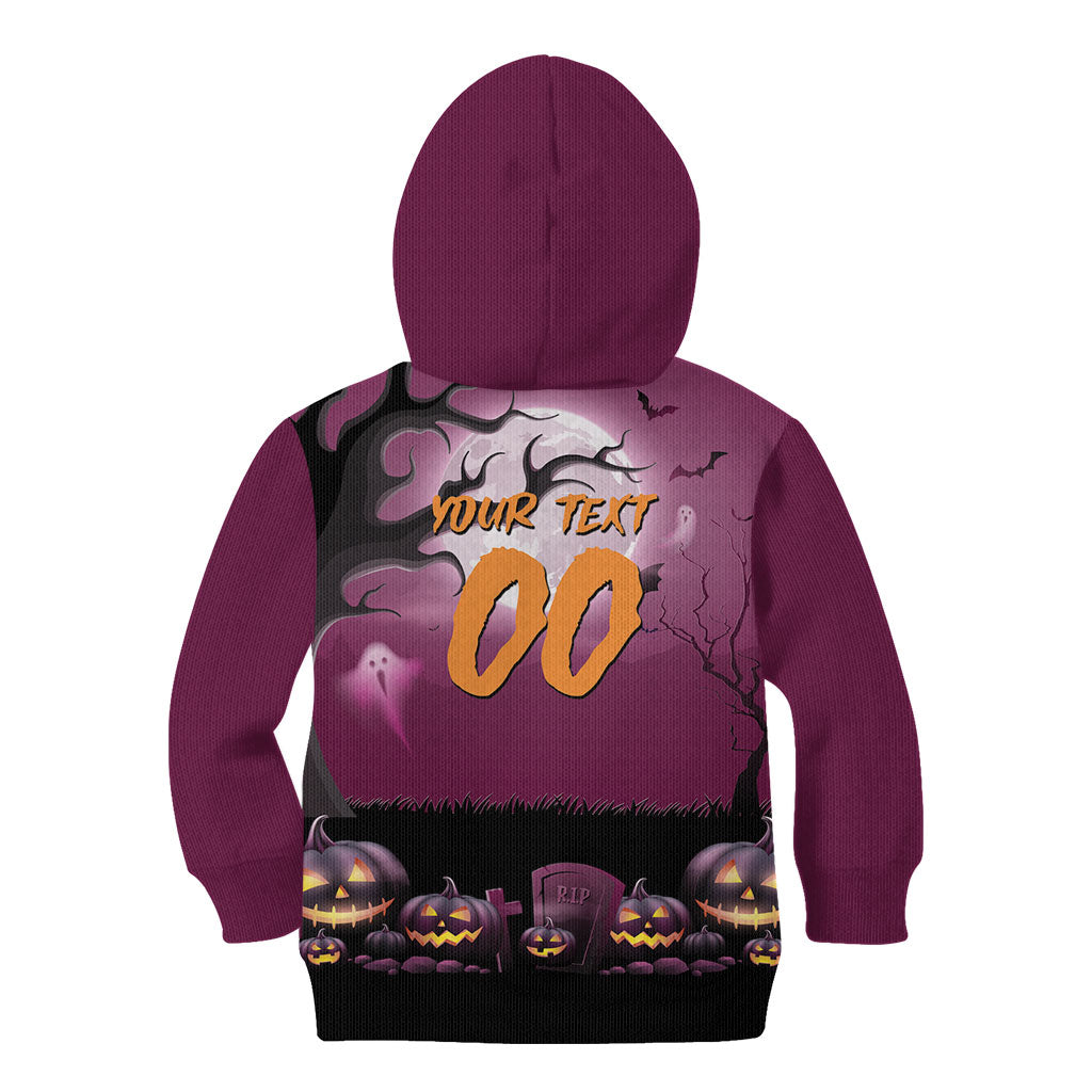 Custom Halloween Brisbane Broncos Kid Hoodie Spooky Australia Mascot Rugby