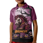 Custom Halloween Brisbane Broncos Kid Polo Shirt Spooky Australia Mascot Rugby