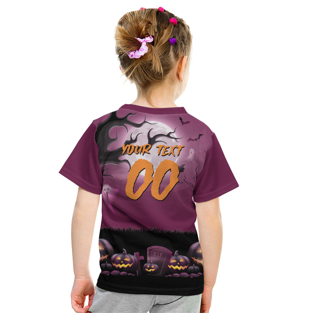 Custom Halloween Brisbane Broncos Kid T Shirt Spooky Australia Mascot Rugby