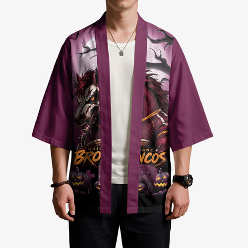 Custom Halloween Brisbane Broncos Kimono Spooky Australia Mascot Rugby