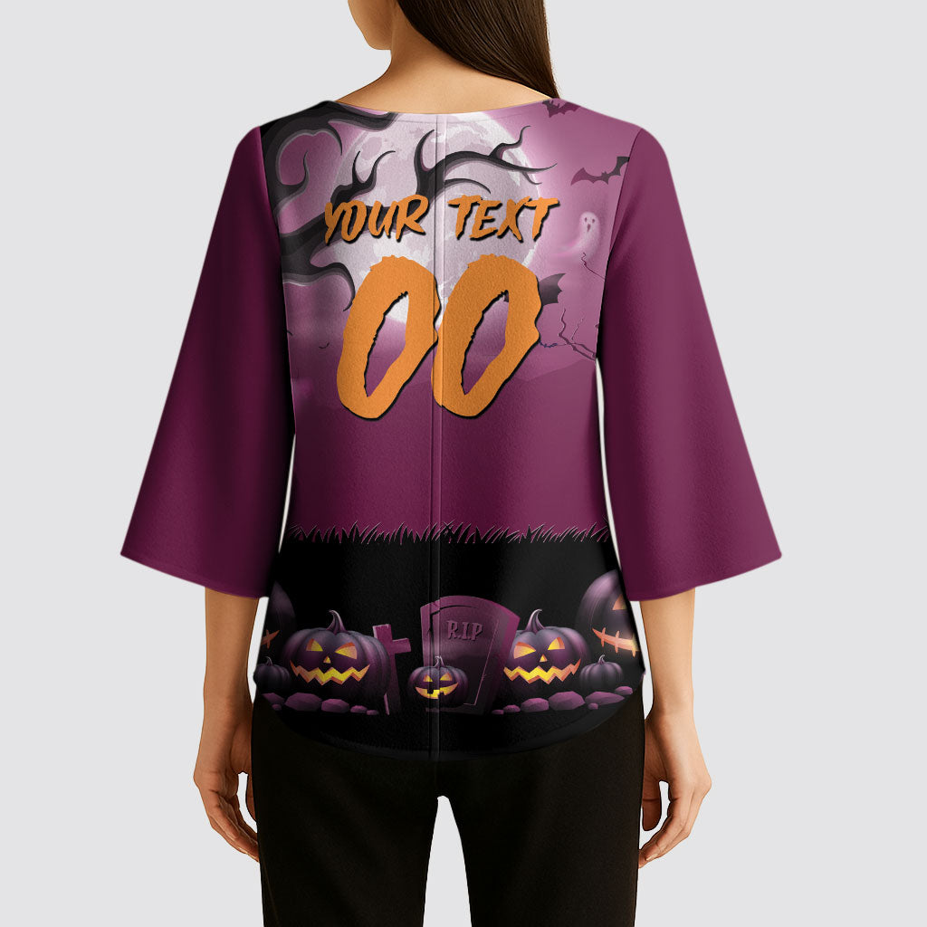 Custom Halloween Brisbane Broncos Kimono Sleeve Blouse Spooky Australia Mascot Rugby