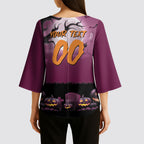 Custom Halloween Brisbane Broncos Kimono Sleeve Blouse Spooky Australia Mascot Rugby