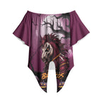 Custom Halloween Brisbane Broncos Off Shoulder Wrap Waist Top Spooky Australia Mascot Rugby