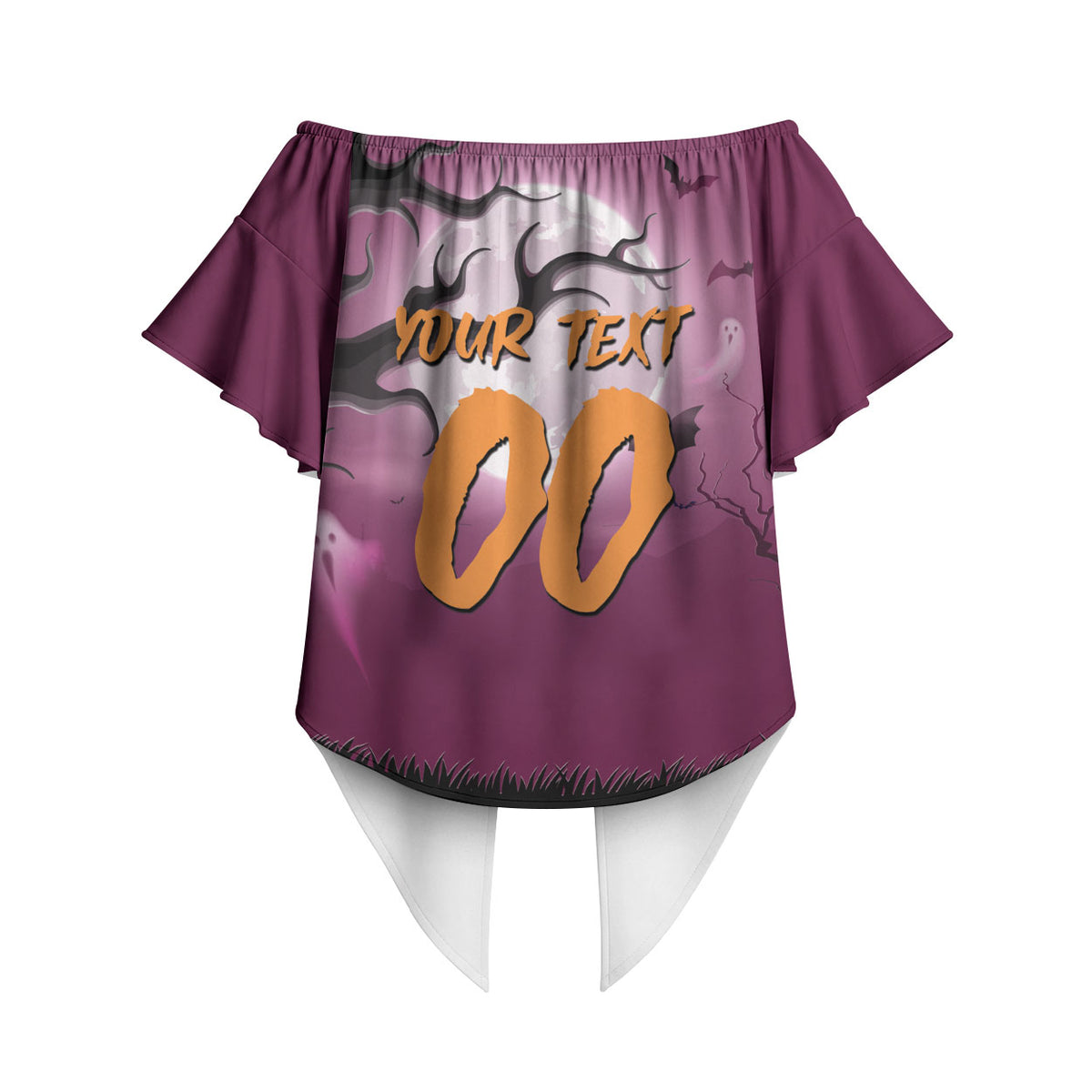 Custom Halloween Brisbane Broncos Off Shoulder Wrap Waist Top Spooky Australia Mascot Rugby