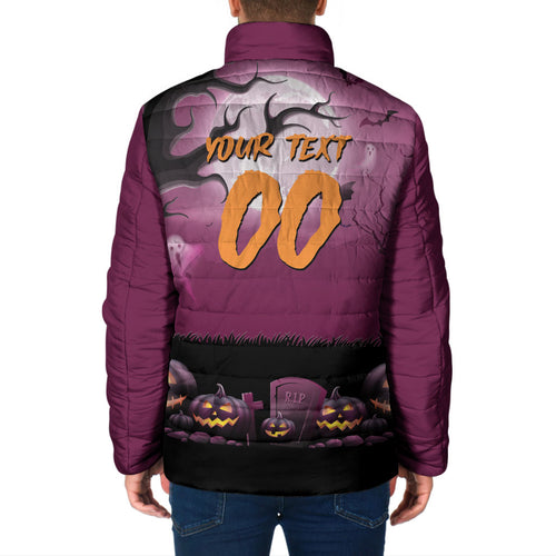 Custom Halloween Brisbane Broncos Padded Jacket Spooky Australia Mascot Rugby