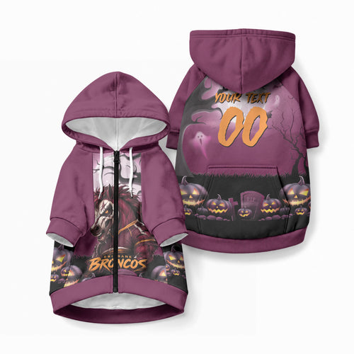 Custom Halloween Brisbane Broncos Pet Hoodie Spooky Australia Mascot Rugby