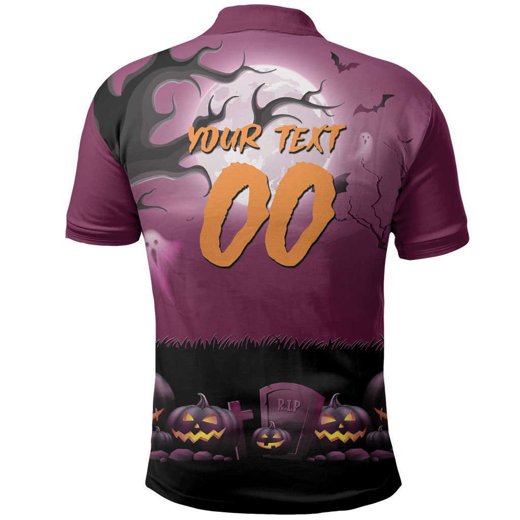 Custom Halloween Brisbane Broncos Polo Shirt Spooky Australia Mascot Rugby