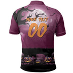 Custom Halloween Brisbane Broncos Polo Shirt Spooky Australia Mascot Rugby