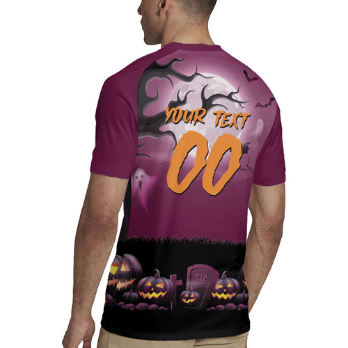 Custom Halloween Brisbane Broncos Rugby Jersey Spooky Australia Mascot Rugby