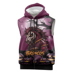 Custom Halloween Brisbane Broncos Sleeveless Zip Hoodie Spooky Australia Mascot Rugby